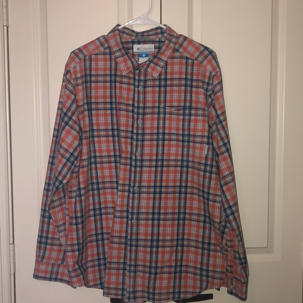 Columbia plaid button up shirt
